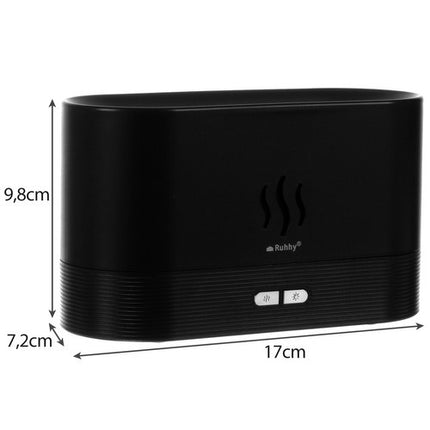 Ruhhy Aroma Diffuser & Luchtbevochtiger - 180ml - Met Vlam-effect - Zwart