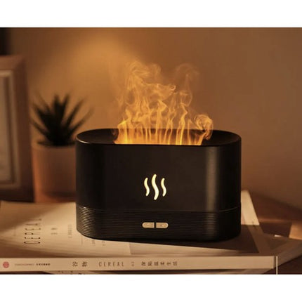 Ruhhy Aroma Diffuser & Luchtbevochtiger - 180ml - Met Vlam-effect - Zwart