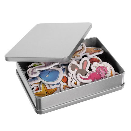 Malatec Dieren Koelkastmagneten - 40 Stuks - Educatief - In Metalen Doos