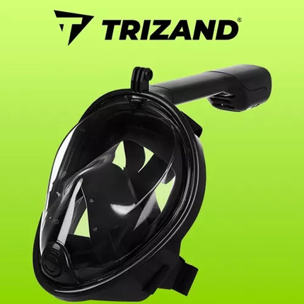 Trizand Full-Face Snorkelmasker - L/XL - 180 Graden Zicht - Zwart