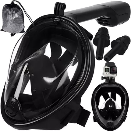 Trizand Full-Face Snorkelmasker - L/XL - 180 Graden Zicht - Zwart