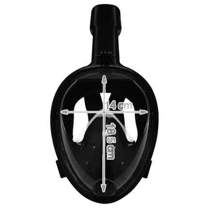 Trizand Full-Face Snorkelmasker - L/XL - 180 Graden Zicht - Zwart