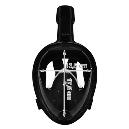 Trizand Full-Face Snorkelmasker - S/M - 180 Graden Zicht - Zwart