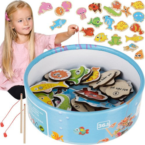 Kruzzel Magnetisch Visspel - Educatieve Houten Puzzel - 25-Delig