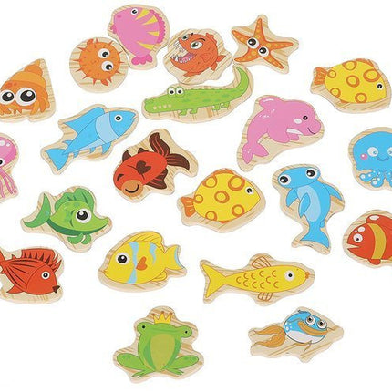 Kruzzel Magnetisch Visspel - Educatieve Houten Puzzel - 25-Delig