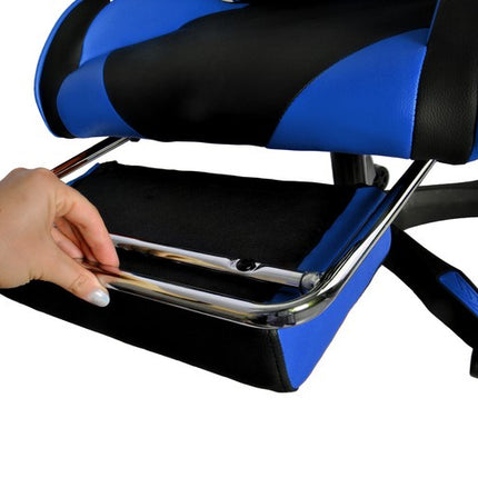 Dunmoon Gaming Chair - Ergonomisch - met Voetensteun - Zwart/Blauw