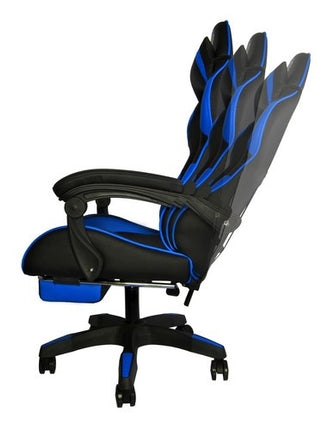 Dunmoon Gaming Chair - Ergonomisch - met Voetensteun - Zwart/Blauw