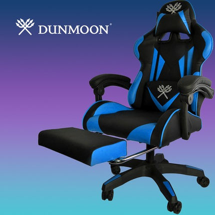 Dunmoon Gaming Chair - Ergonomisch - met Voetensteun - Zwart/Blauw