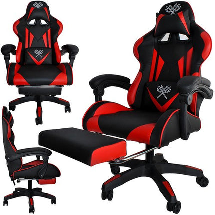 Dunmoon Gaming Chair - Ergonomisch - met Voetensteun - Zwart/Rood