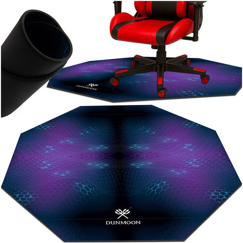 Dunmoon Gaming Mat - Achthoekig - 120 x 120 cm - Beschermmat voor Bureaustoel - Zwart
