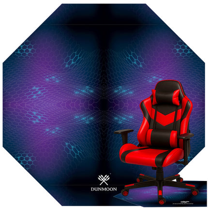 Dunmoon Gaming Mat - Achthoekig - 120 x 120 cm - Beschermmat voor Bureaustoel - Zwart