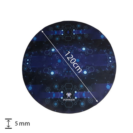 Dunmoon Gaming Mat - Rond - 120 cm - Beschermmat voor Bureaustoel - Zwart