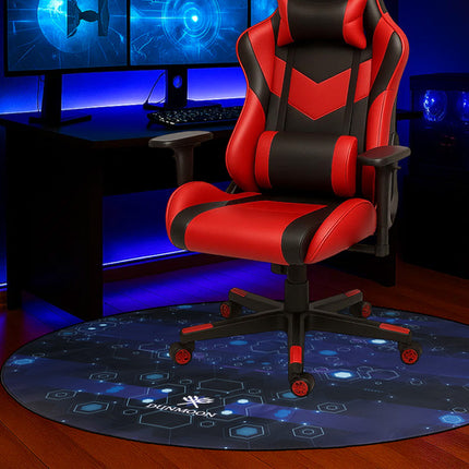 Dunmoon Gaming Mat - Rond - 120 cm - Beschermmat voor Bureaustoel - Zwart