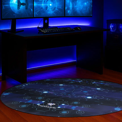 Dunmoon Gaming Mat - Rond - 120 cm - Beschermmat voor Bureaustoel - Zwart
