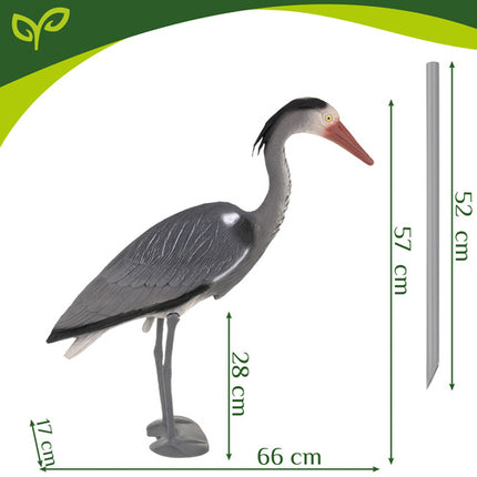 Gardlov Tuinbeeld Reiger - 66 cm - Realistische Tuindecoratie op Poot