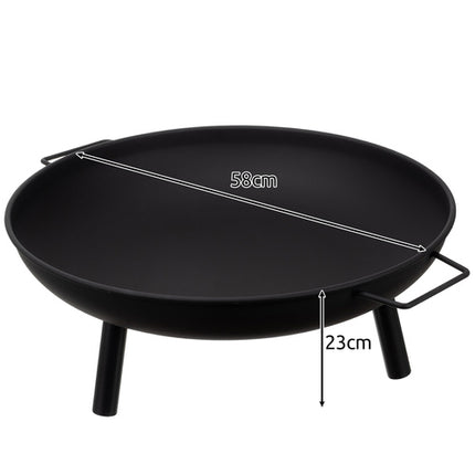 Kaminer Tuinvuurkorf - 60 cm - Met Handvatten en Statief - Zwart