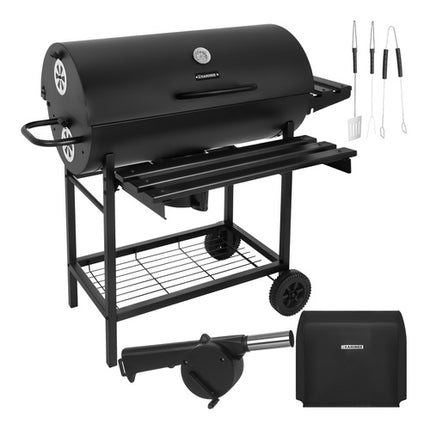 Kaminer Houtskoolbarbecue - Met Deksel en Thermometer - 108 x 67 x 96 cm - Zwart