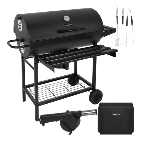 Kaminer Houtskoolbarbecue - Met Deksel en Thermometer - 108 x 67 x 96 cm - Zwart