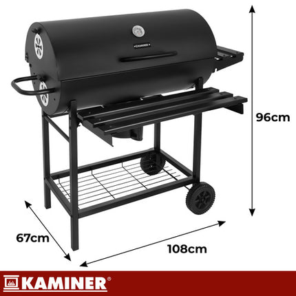 Kaminer Houtskoolbarbecue - Met Deksel - 77 x 53 x 46 cm - Zwart