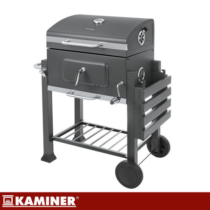 Kaminer Houtskoolbarbecue - Met Deksel en Thermometer - 116 x 120 x 55 cm - Zwart