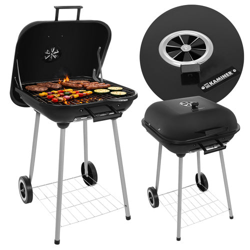 Kaminer Houtskoolbarbecue - Met Deksel - 77 x 53 x 46 cm - Zwart