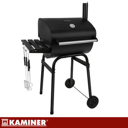 Kaminer Houtskoolbarbecue - Met Deksel en Thermometer - 82 x 51 x 117 cm - Zwart