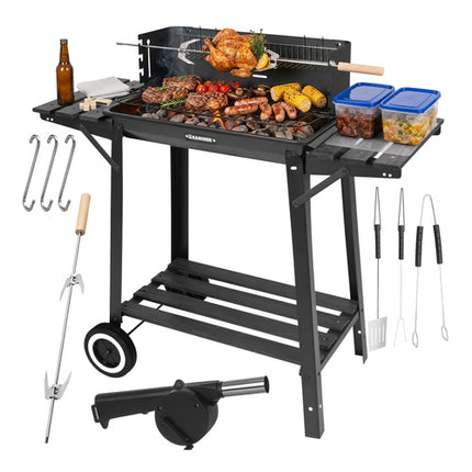 Kaminer Houtskoolbarbecue met Rotisserie - 93 x 41 x 86 cm - Zwart