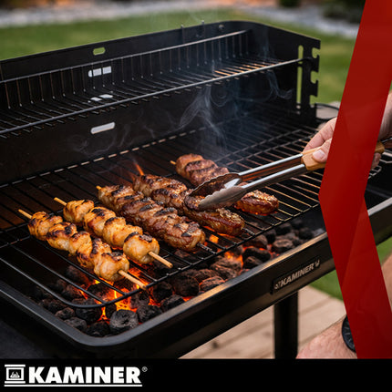 Kaminer Houtskoolbarbecue met Rotisserie - 93 x 41 x 86 cm - Zwart