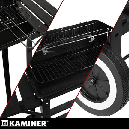 Kaminer Houtskoolbarbecue met Rotisserie - 93 x 41 x 86 cm - Zwart