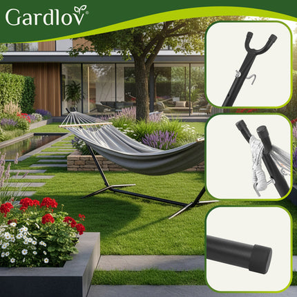 Gardlov Tuinhangmat met Standaard - 200 x 150 cm - 250 kg - Grijs