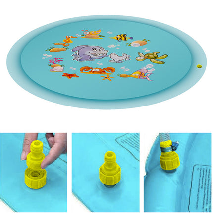 Kruzzel Watersproeimat - 150 cm - Opblaasbaar Fontein Zwembad