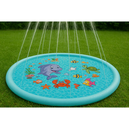Kruzzel Watersproeimat - 150 cm - Opblaasbaar Fontein Zwembad