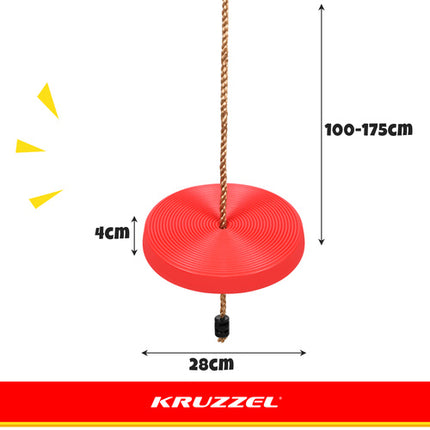 Kruzzel Ronde Schommel - Rood - Voor Binnen en Buiten