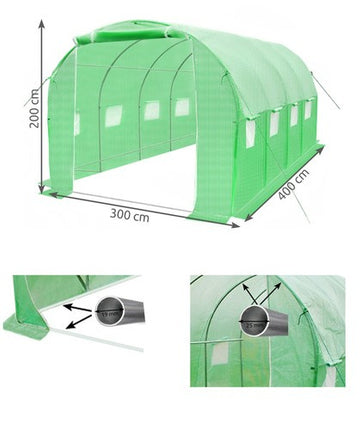 Malatec Folietunnel - 4 x 3 x 2 m - 12m2 - Groen