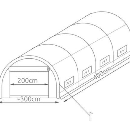Malatec Folietunnel - 4 x 3 x 2 m - 12m2 - Groen