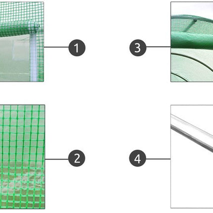 Malatec Folietunnel - 4 x 3 x 2 m - 12m2 - Groen