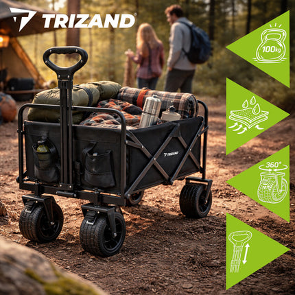 Gardlov Opvouwbare Transportwagen - 100 kg - Zwart