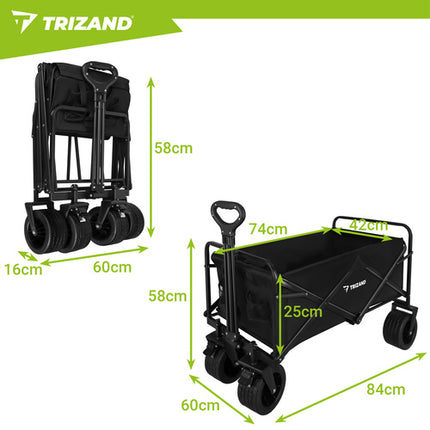 Gardlov Opvouwbare Transportwagen - 100 kg - Zwart