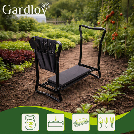 Gardlov Tuinkruk en Knielbank 4-in-1 - Inclusief Gereedschap - 120 kg