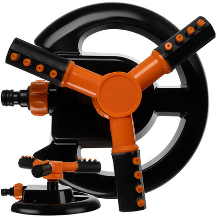 Gardlov 3-Armige Roterende Tuinsproeier - 360° - Zwart/Oranje