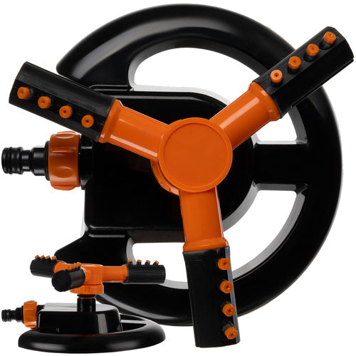 Gardlov 3-Armige Roterende Tuinsproeier - 360° - Zwart/Oranje