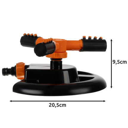 Gardlov 3-Armige Roterende Tuinsproeier - 360° - Zwart/Oranje