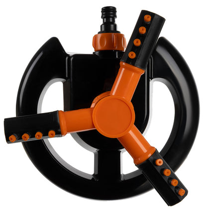 Gardlov 3-Armige Roterende Tuinsproeier - 360° - Zwart/Oranje