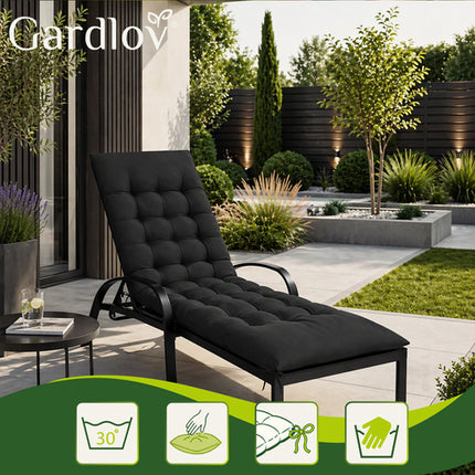 Gardlov Gewatteerd Ligbedkussen - 180 x 50 cm - Zwart - Comfortabel