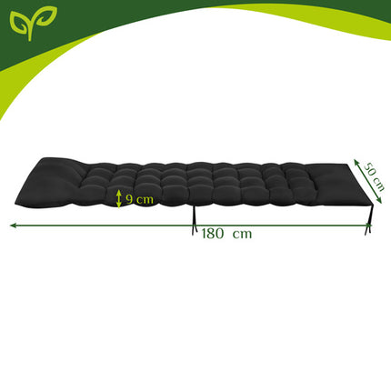 Gardlov Gewatteerd Ligbedkussen - 180 x 50 cm - Zwart - Comfortabel