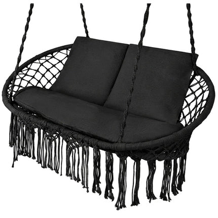 Gardlov Dubbele Schommelstoel - Zwart - 300 kg - Inclusief 3 Kussens