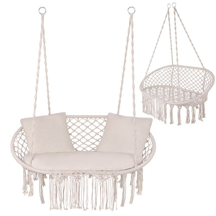 Gardlov Dubbele Schommelstoel - Crème - 300 kg - Inclusief 3 Kussens