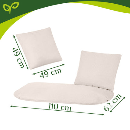 Gardlov Tuinkussenset voor Dubbele Schommel - Crème - 3-Delig