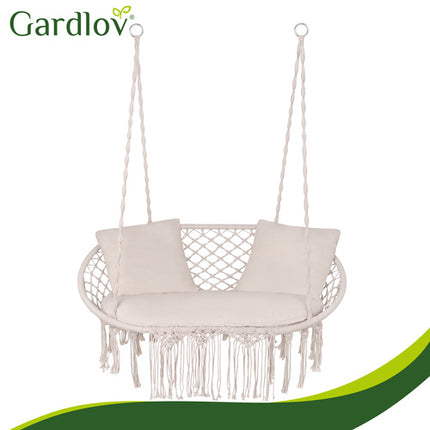 Gardlov Tuinkussenset voor Dubbele Schommel - Crème - 3-Delig