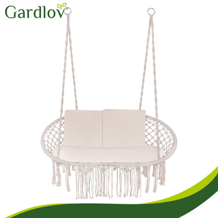 Gardlov Tuinkussenset voor Dubbele Schommel - Crème - 3-Delig